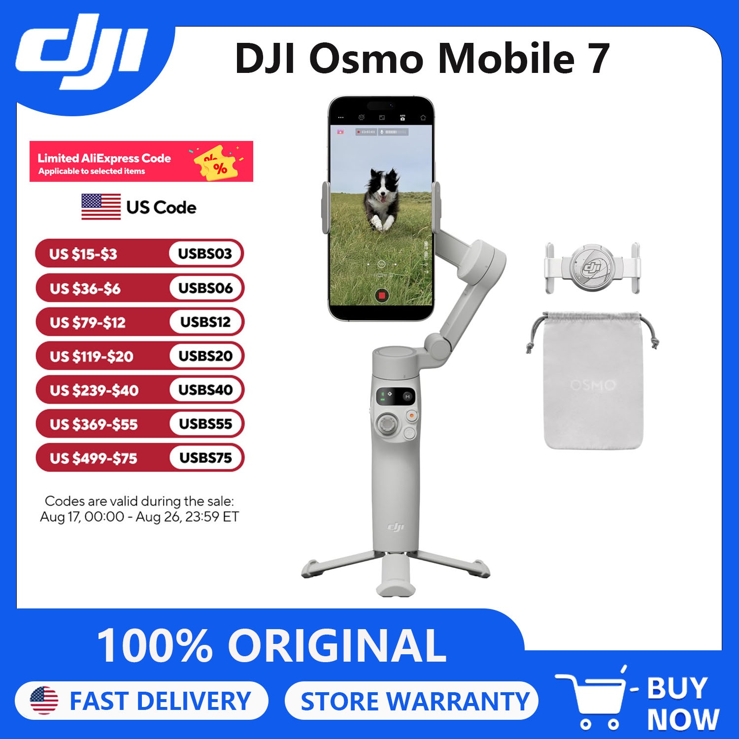 Selfie Stick Tripod - DJI Osmo Mobile 7 Gimbal Stabilizer