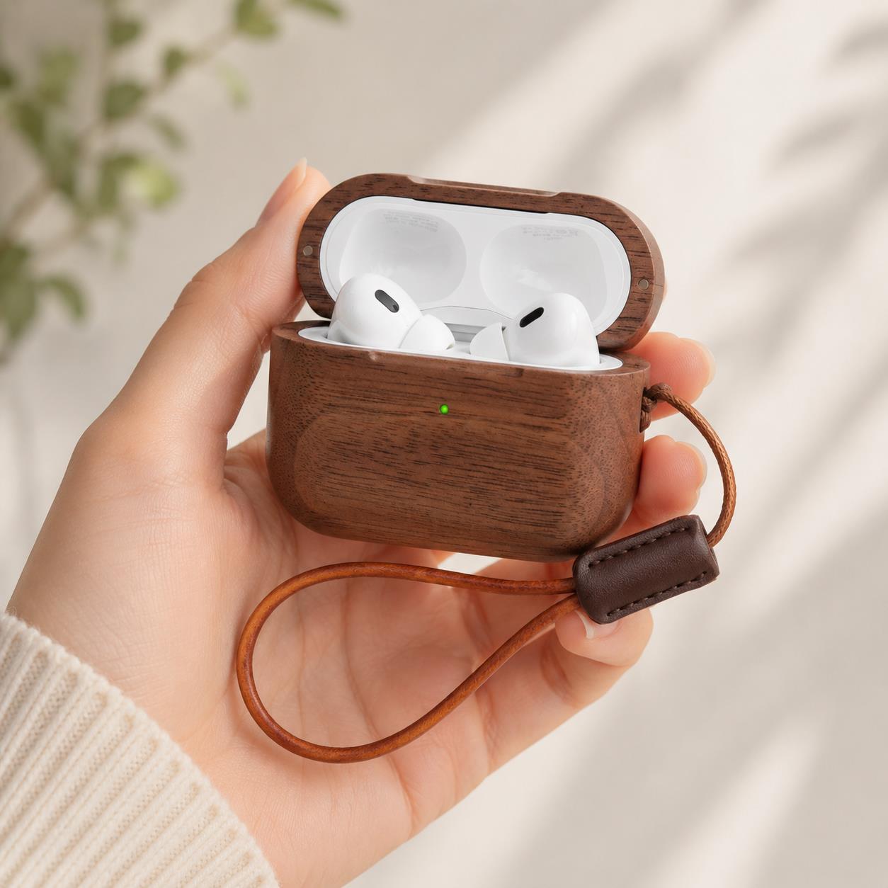 Airpod Case Cover - Luxury Shockproof Nature Rounded Corners Walnut