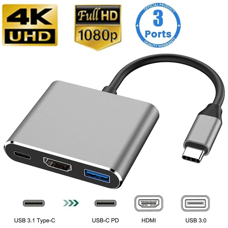 USB C HUB 3in1 Type C 3.0 to H - огляд і ціна Hdmi Phone Adapter