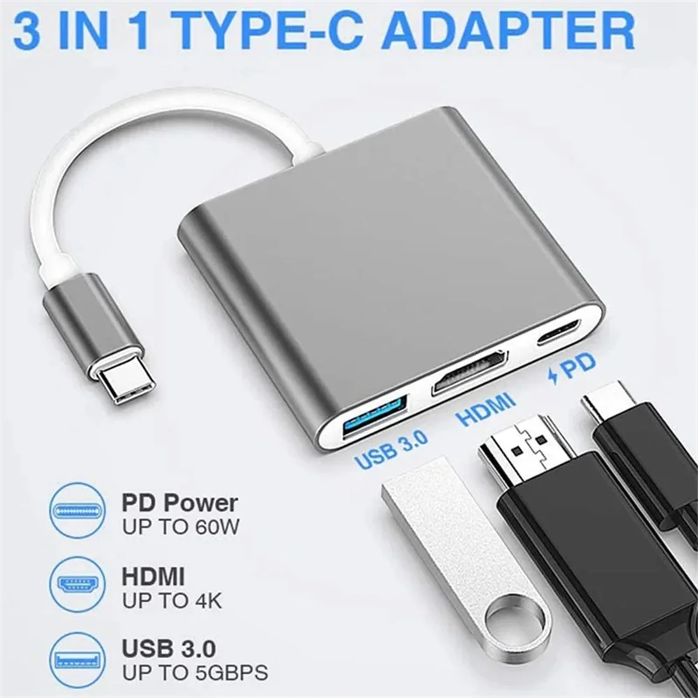 USB C HUB 3-in-1 Multiports Ad - огляд і ціна Hdmi Phone Adapter