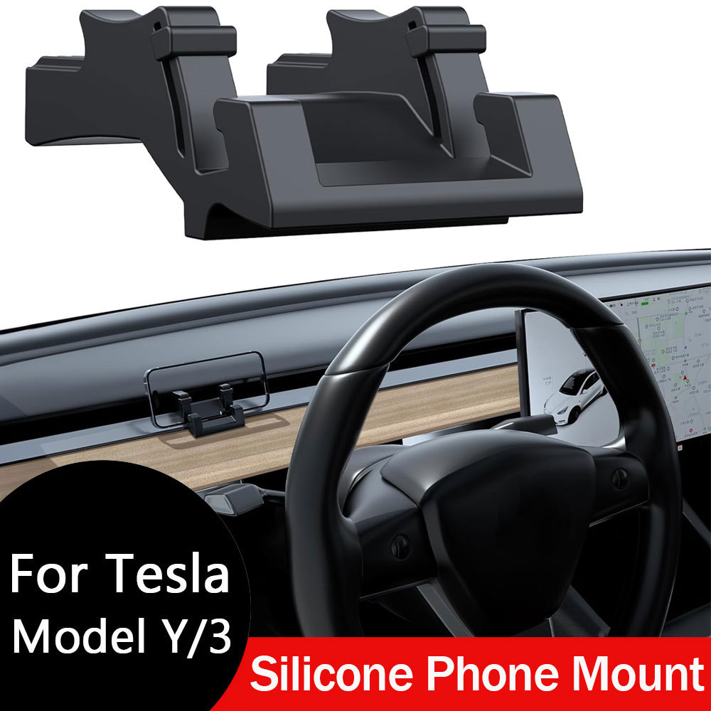 Silicone Phone Mount For Tesla - огляд і ціна Phone Accessories Hooks