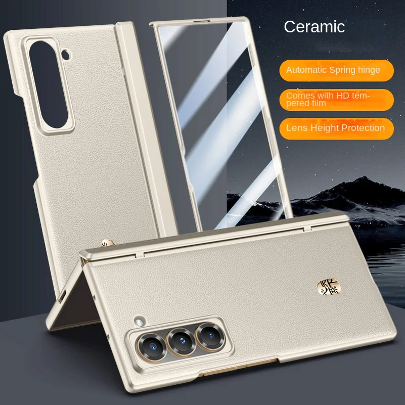 Luxury Business Leather with S - огляд і ціна Tempered Glass Screen